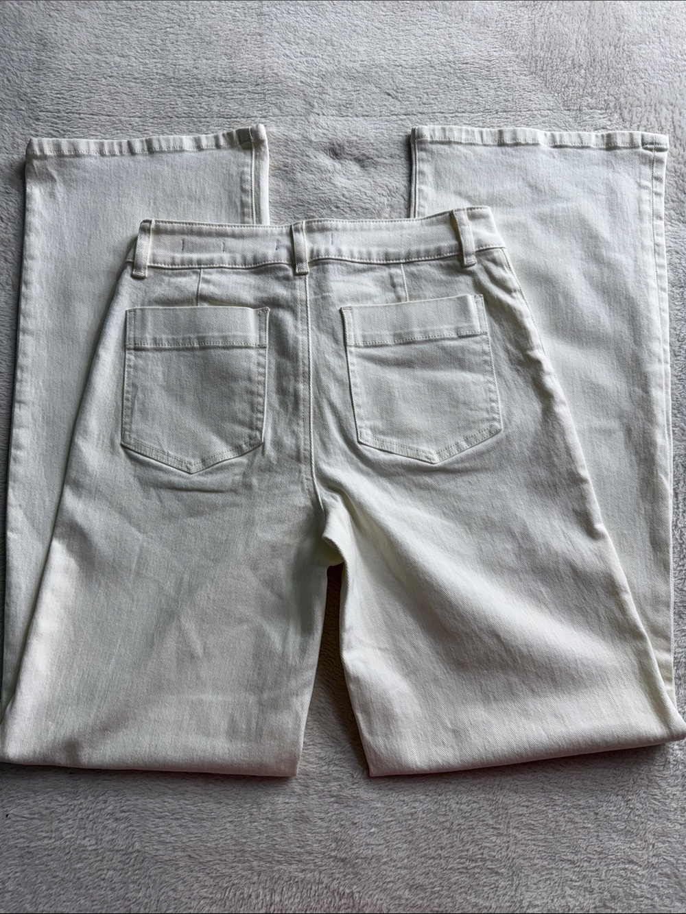 Sanctuary Marine Full Length Wide Leg Jeans Ivory White Standard Rise Size 27 - Picture 6 of 13